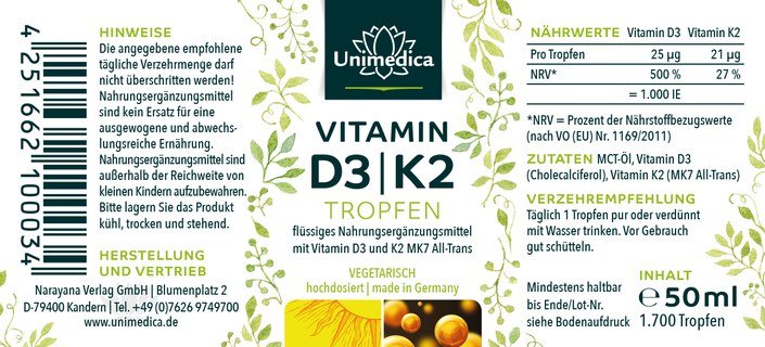 Vitamin D3 + K2 Tropfen 50ml – Ansicht 2