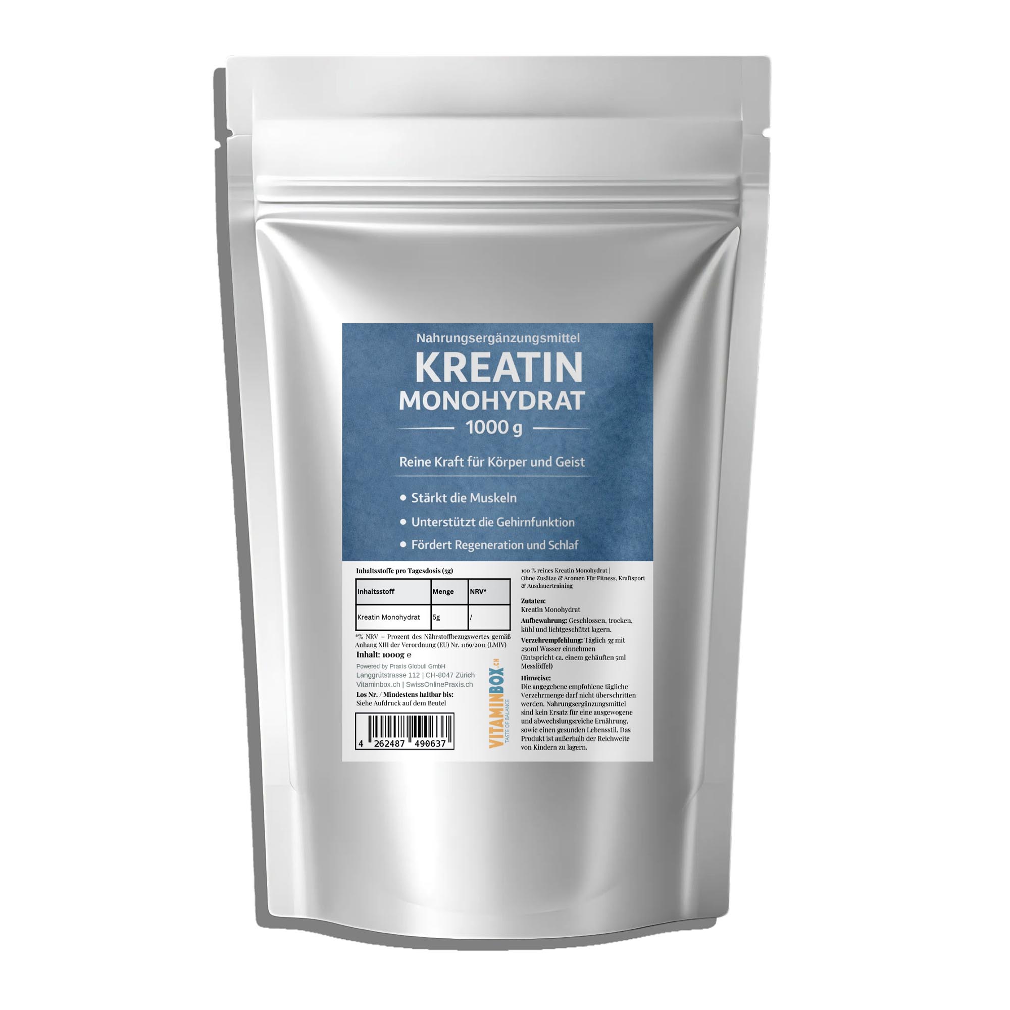 Kreatin Monohydratpulver 1000g – and More – Vitaminbox